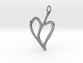 Heart 1 in Fine Detail Polished Silver