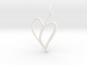 Heart 1 in White Processed Versatile Plastic