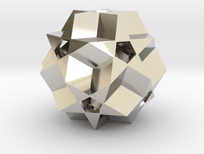 Dodecadodecahedron in Rhodium Plated Brass