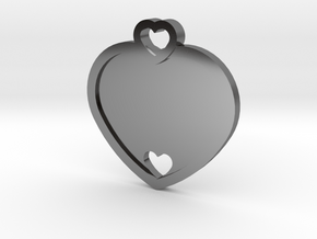 Heart Key Chain (Customizable) in Fine Detail Polished Silver