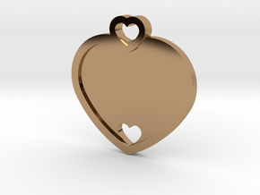 Heart Key Chain (Customizable) in Polished Brass