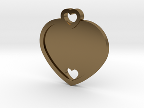 Heart Key Chain (Customizable) in Polished Bronze