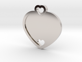Heart Key Chain (Customizable) in Rhodium Plated Brass