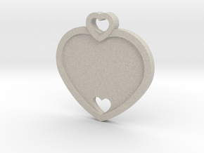 Heart Key Chain (Customizable) in Natural Sandstone