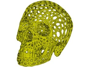 Human skull skeleton perforated sculpture in White Processed Versatile Plastic