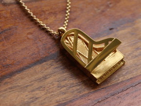 Grand Piano Pendant in 18k Gold Plated Brass