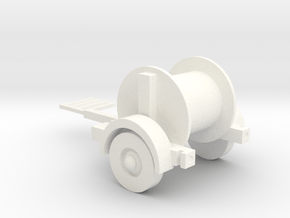 Telephone Pole Cable Trailer 1-87 HO Scale (Statio in White Processed Versatile Plastic
