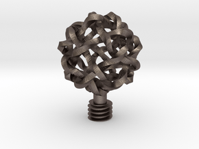 Wine Stopper Knot Ball in Polished Bronzed Silver Steel