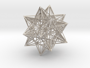 Icosahedron Stellation 3 in Rhodium Plated Brass