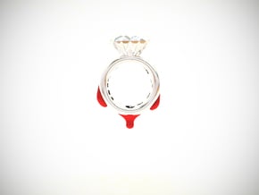 Blood Diamond Ring D16 in White Processed Versatile Plastic