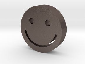Smiley in Polished Bronzed Silver Steel