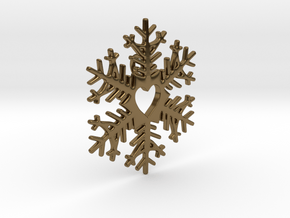 Snow heart in Polished Bronze