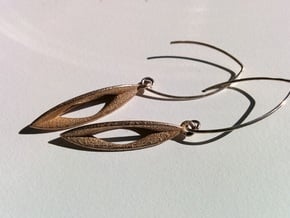 Leaf earrings in Polished Bronzed Silver Steel