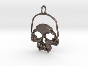 Skull Light Pendant in Polished Bronzed Silver Steel