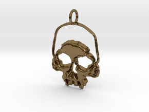Skull Light Pendant in Polished Bronze