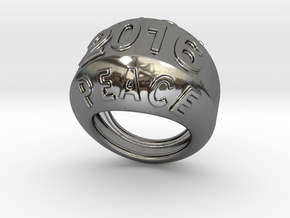 2016 Ring Of Peace 14 - Italian Size 14 in Fine Detail Polished Silver