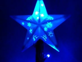 Christmas Tree Star in White Processed Versatile Plastic