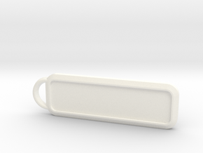 Simple Keychain in White Processed Versatile Plastic