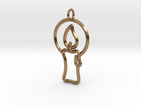 Christmas Candle Pendant in Natural Brass
