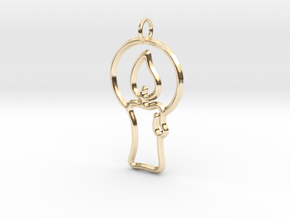 Christmas Candle Pendant in 14k Gold Plated Brass