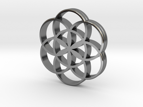 Flower of Life is the source of the universe in Fine Detail Polished Silver