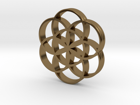 Flower of Life is the source of the universe in Polished Bronze