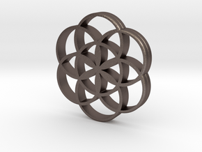 Flower of Life is the source of the universe in Polished Bronzed Silver Steel