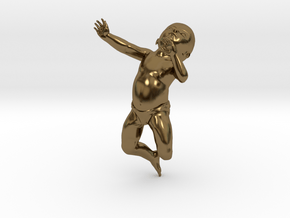 3D Crawling Baby in Polished Bronze