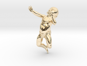 3D Crawling Baby in 14k Gold Plated Brass