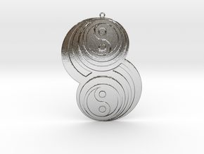 Pendant crop circles in Polished Silver