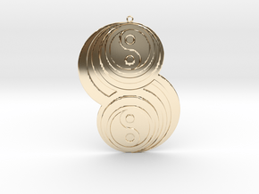 Pendant crop circles in 14k Gold Plated Brass