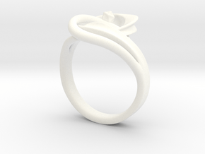 Intertwined Ring in White Processed Versatile Plastic