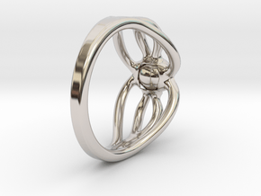 Octopus ring in Rhodium Plated Brass