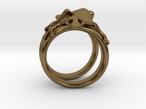Gekko Ring in Polished Bronze