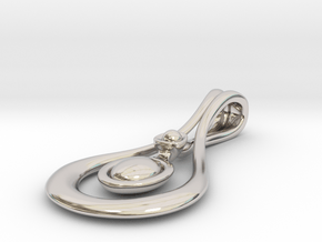 Droplet Pendant in Rhodium Plated Brass