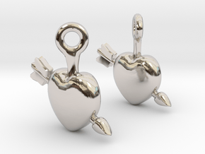 Heart Earrings in Rhodium Plated Brass