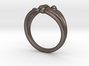 Marudai ring in Polished Bronzed Silver Steel