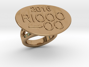 Rio 2016 Ring 16 - Italian Size 16 in Polished Brass