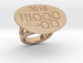 Rio 2016 Ring 16 - Italian Size 16 in 14k Rose Gold Plated Brass