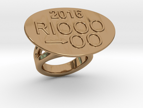 Rio 2016 Ring 17 - Italian Size 17 in Polished Brass