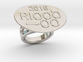 Rio 2016 Ring 17 - Italian Size 17 in Rhodium Plated Brass