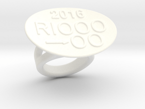 Rio 2016 Ring 17 - Italian Size 17 in White Processed Versatile Plastic