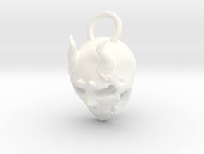 Horny Skull in White Processed Versatile Plastic