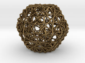 Cuboctahedron 15 Compound, Wireframe in Polished Bronze