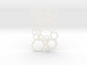 Hexagonal Decorative Switch Plate in White Processed Versatile Plastic