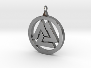 Part-Closed Tri-Pendant in Fine Detail Polished Silver