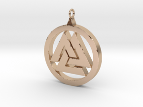 Part-Closed Tri-Pendant in 14k Rose Gold Plated Brass