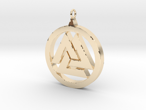 Part-Closed Tri-Pendant in 14K Yellow Gold
