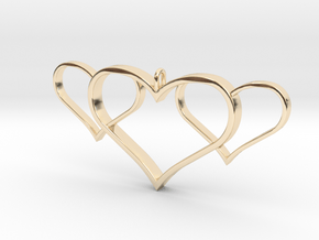 3 Heart Pendant in 14K Yellow Gold