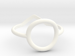Two sides Ring Size M / 6 (Medium) in White Processed Versatile Plastic